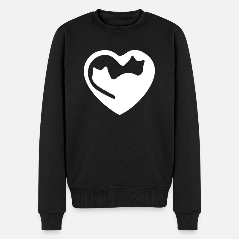 Yin Yang Katze - Männer Premium Bio Pullover - Schwarz