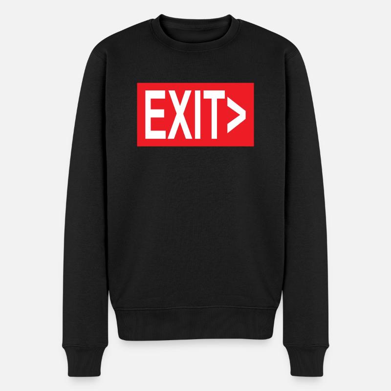 Exit / Ausgang / Notausgang - Männer Premium Bio Pullover - Schwarz