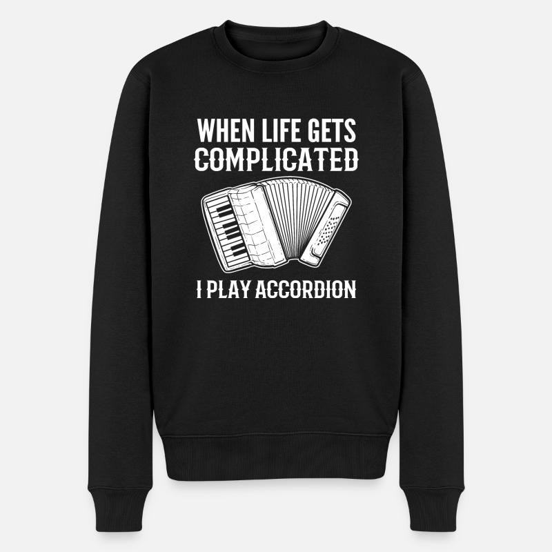 Akkordeon - Männer Premium Bio Pullover - Schwarz