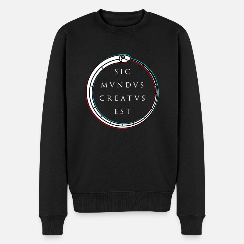 Sic mundus creatus est - Männer Premium Bio Pullover - Schwarz