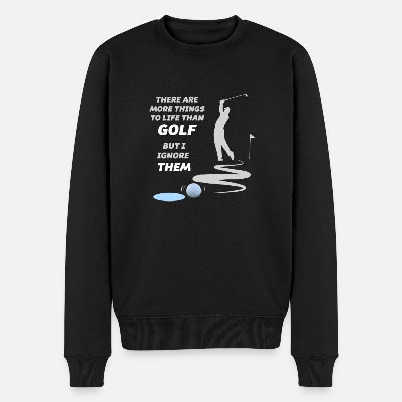 Golf Sport Shirt - mit lustigem Spruch Golfer - Männer Premium Bio Pullover - Schwarz