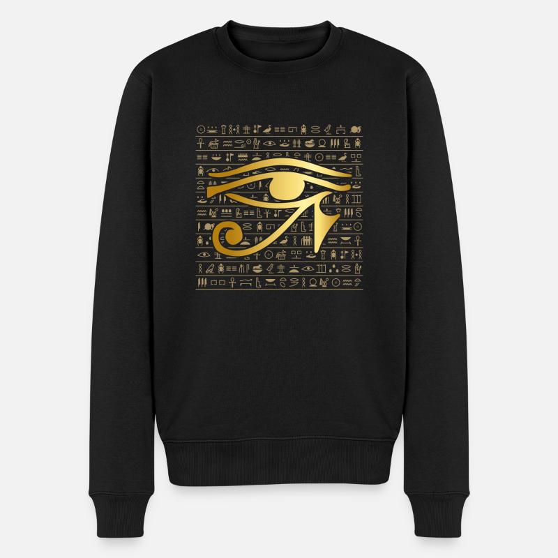 Hiéroglyphes Egypte oeil cadeau - Pull Premium bio Homme - noir