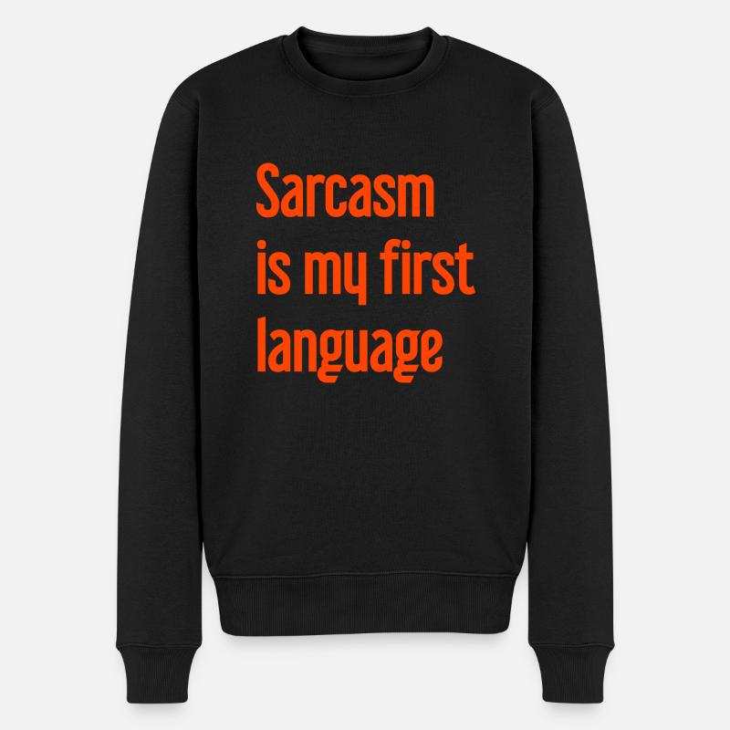 Sarkasmus-Profi - Männer Premium Bio Pullover - Schwarz