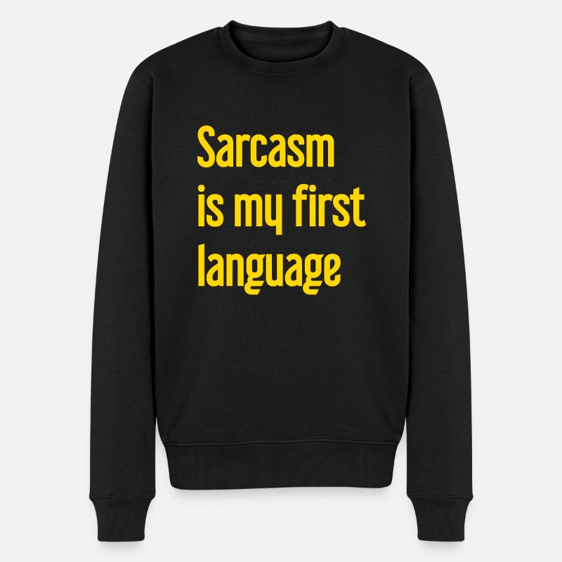 Sarkasmus-Profi - Männer Premium Bio Pullover - Schwarz