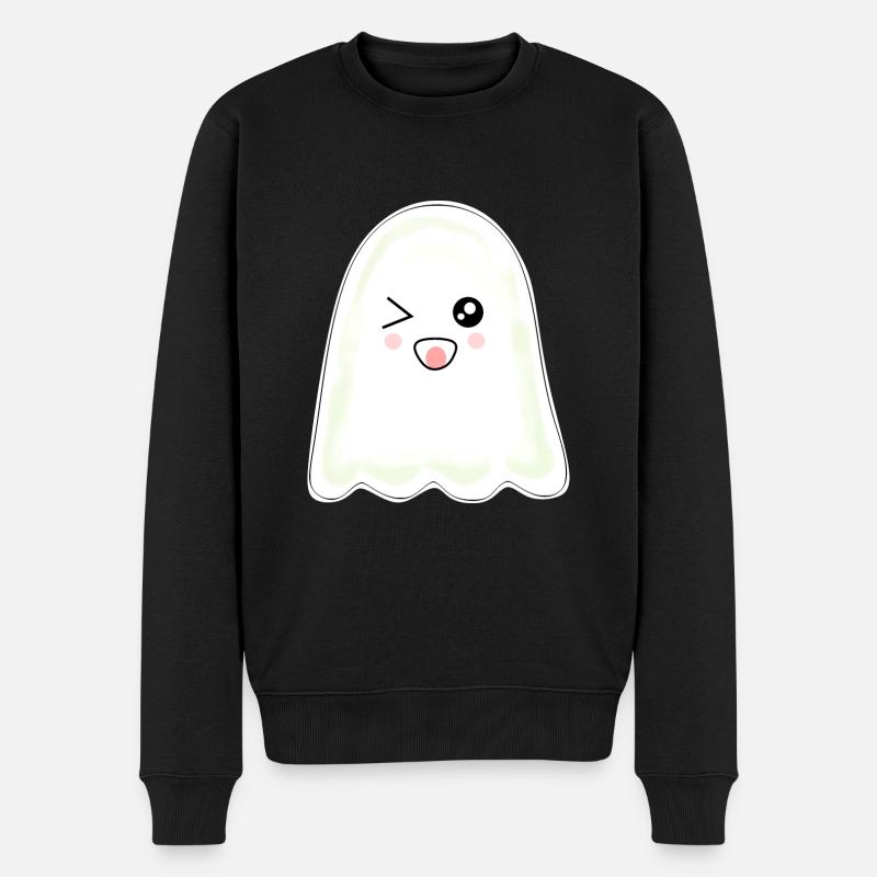 Kawaii Gespenst Geister Halloween Halloweenkostüm - Männer Premium Bio Pullover - Schwarz