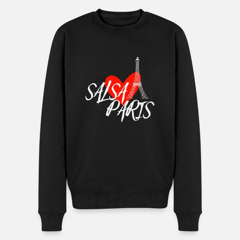 Salsa Paris white Danceshirt - Männer Premium Bio Pullover - Schwarz
