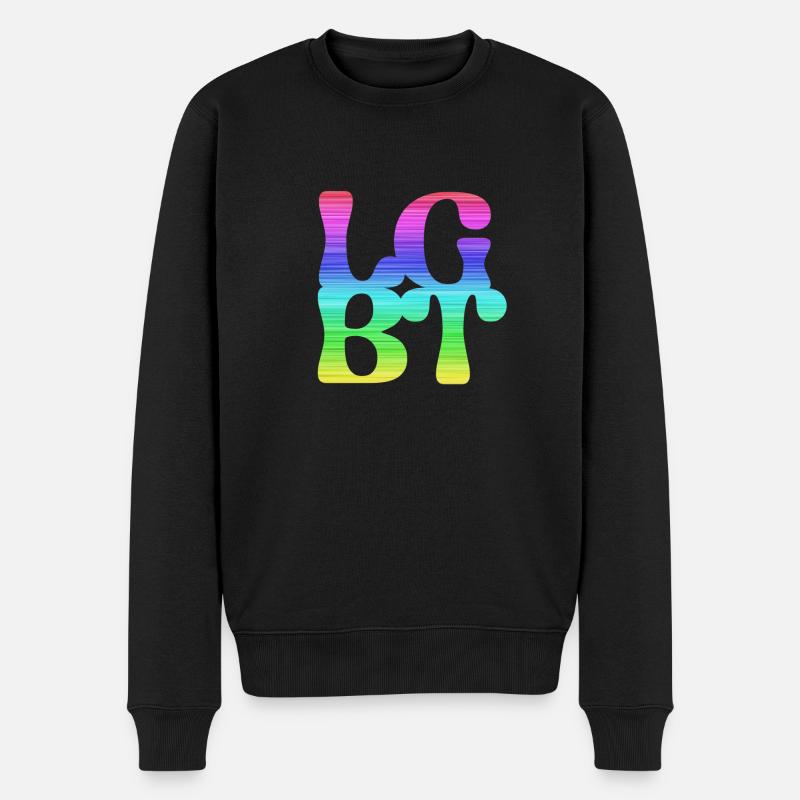 LGBT,Typo,Pride,Arc-en-ciel - Pull Premium bio Homme - noir