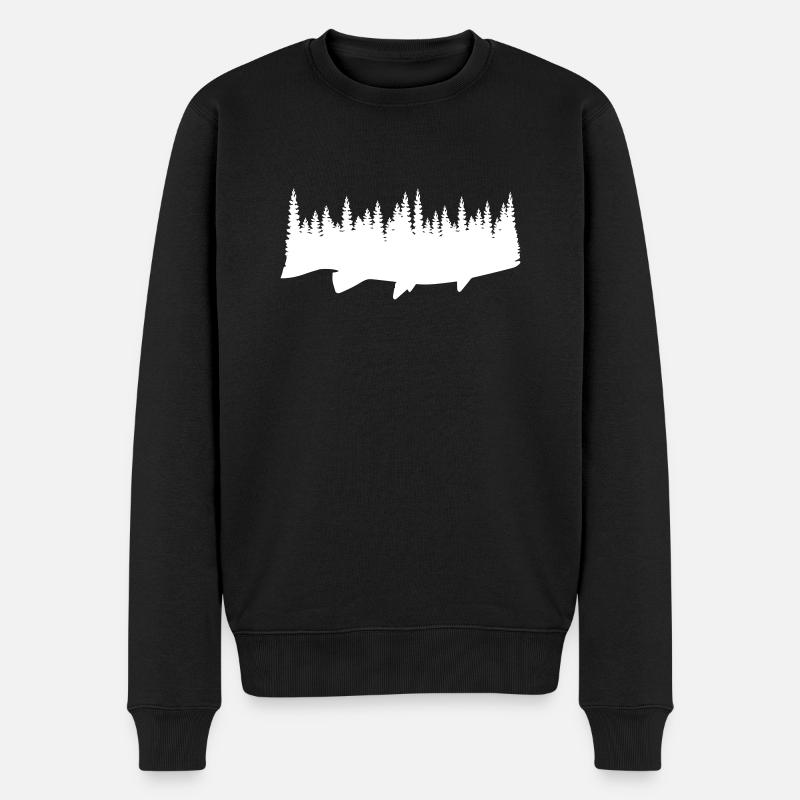 Fish And Forest - Männer Premium Bio Pullover - Schwarz