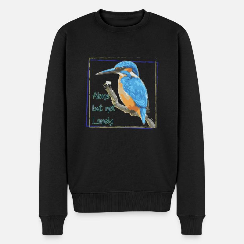 Alone but not lonely - Männer Premium Bio Pullover - Schwarz