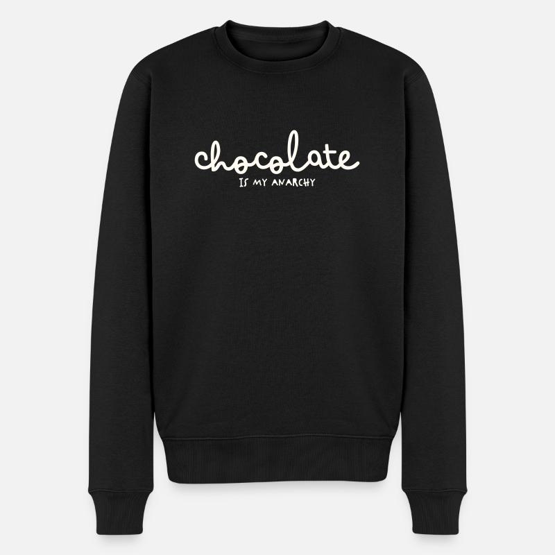 CHOCOLATE IS MY ANARCHY - Männer Premium Bio Pullover - Schwarz