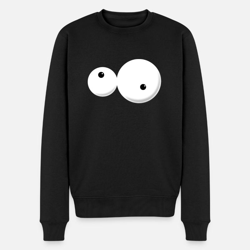 Augen - Männer Premium Bio Pullover - Schwarz