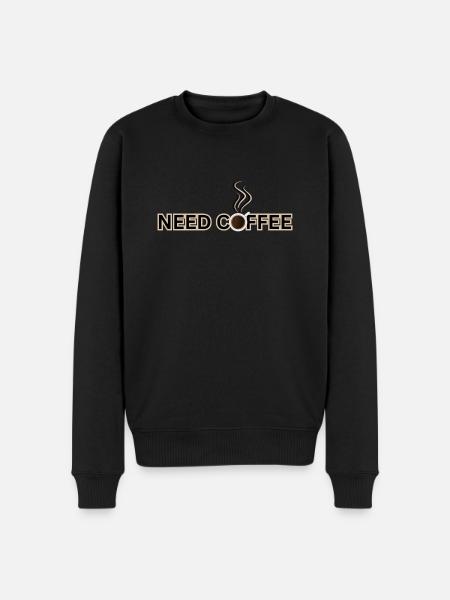 Need coffee - Men's Premium Organic Jumper - black