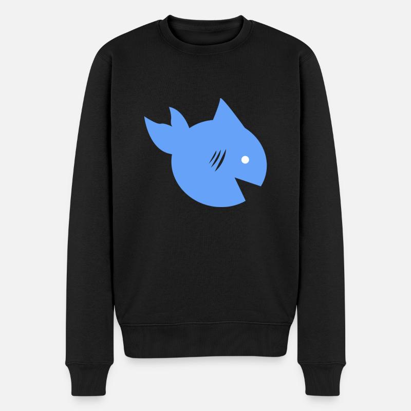 Mignon Shark Illustration Design minimalisme - Pull Premium bio Homme - noir