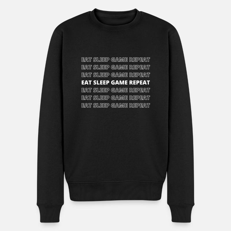 Eat Sleep Game Repeat - Männer Premium Bio Pullover - Schwarz