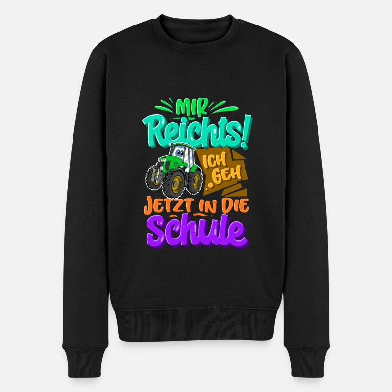 Traktor Kinder Einschulung - Männer Premium Bio Pullover - Schwarz