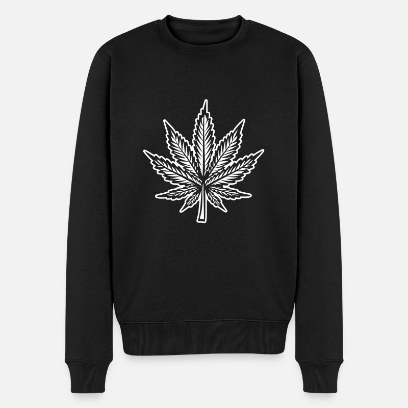 Feuille de chanvre Weed, cannabis - Pull Premium bio Homme - noir