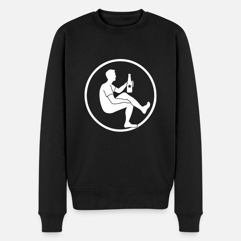 Bier Trinken Silhouette - Männer Premium Bio Pullover - Schwarz