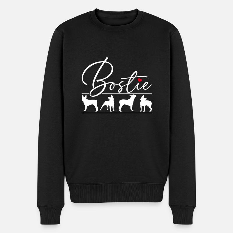 Liebe meinen Bostie Boston Terrier Silhouetten - Männer Premium Bio Pullover - Schwarz
