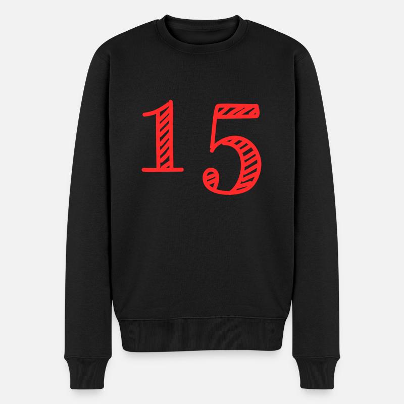 15 JAHRE. 15-jähriges JUBILÄUM. GEBURTSTAG 15 JAHRE. 15 - Männer Premium Bio Pullover - Schwarz