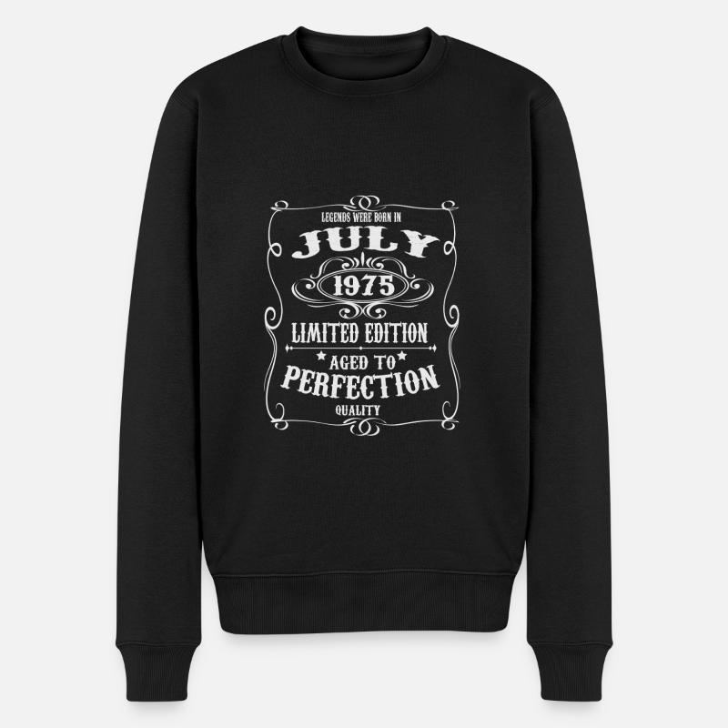 Legenden wurden im Juli 1975 geboren - Männer Premium Bio Pullover - Schwarz