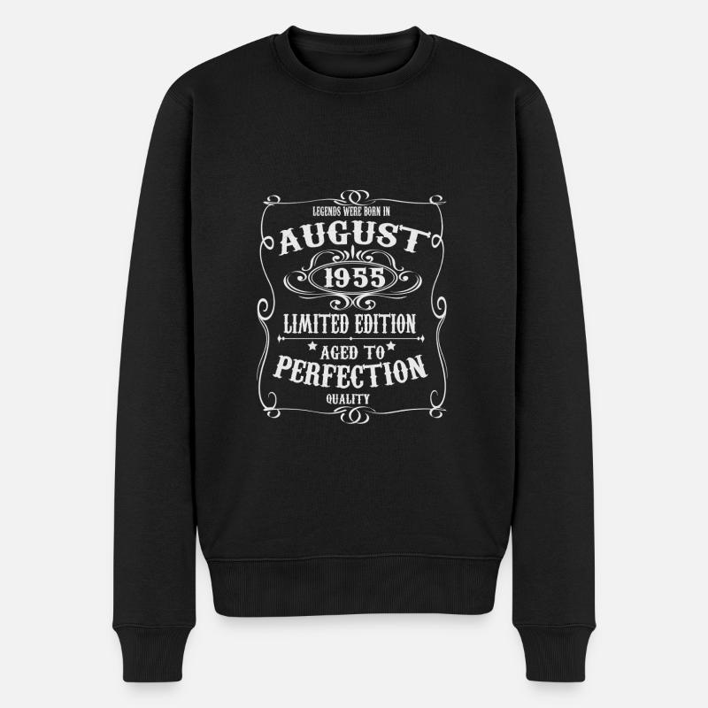 Legenden wurden im August 1955 geboren - Männer Premium Bio Pullover - Schwarz