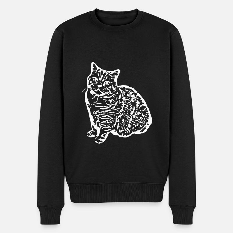 britisch Kurzhaar Katze Katze schwarz Katzen - Männer Premium Bio Pullover - Schwarz