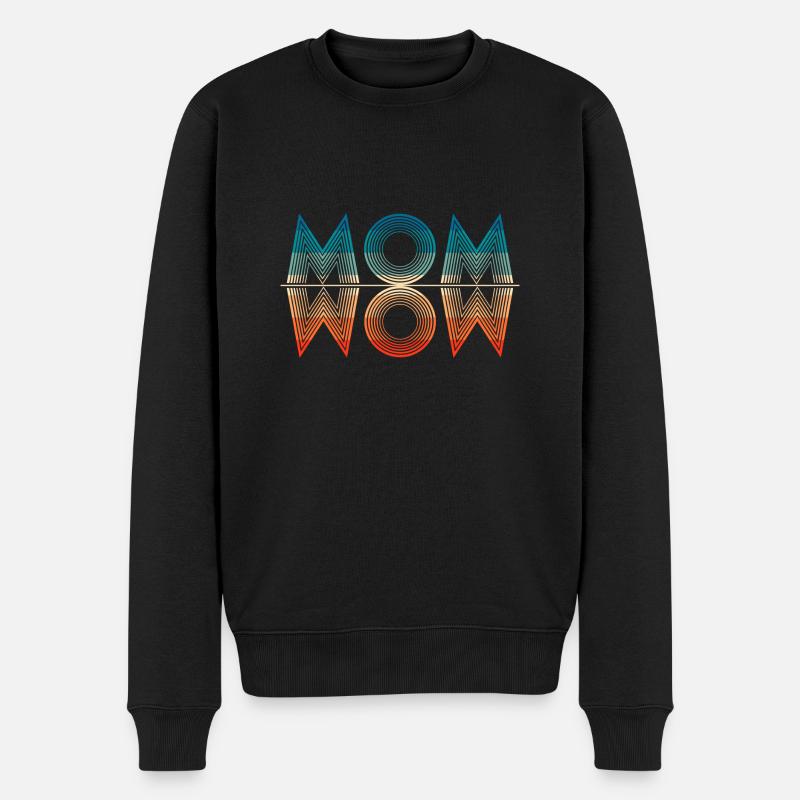 MOM WOW Mirror - Pull Premium bio Homme - noir