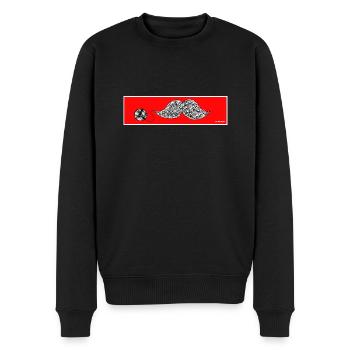 SCHNURBART STUDIOHAKA - Männer Premium Bio Pullover - Schwarz - Vorne - Nico (187cm)