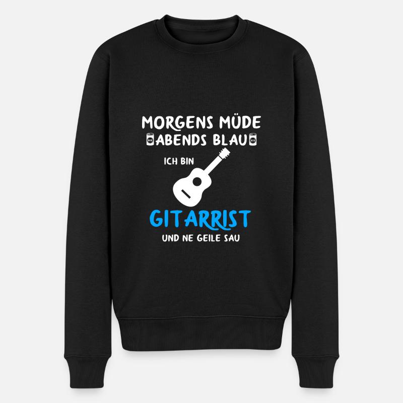 Gitarre Spruch Band Musikinstrument E-Gitarre - Männer Premium Bio Pullover - Schwarz