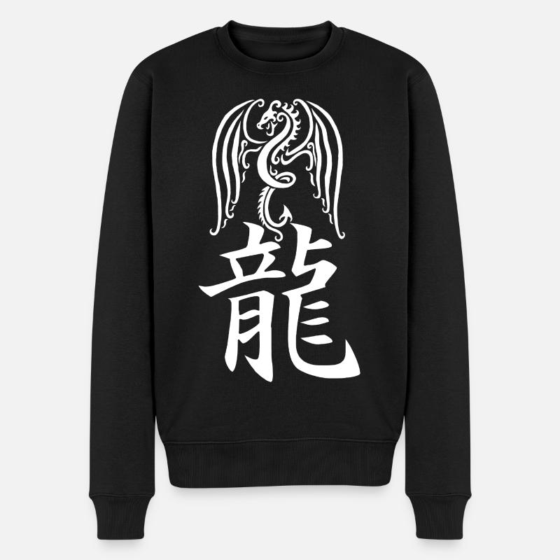 Dragon blanc japonais - Pull Premium bio Homme - noir