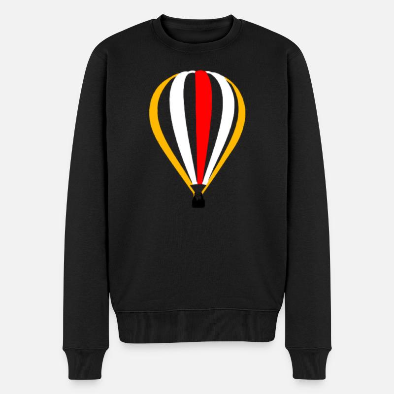 Heißluftballon fahren in der Luft unterwegs gift - Männer Premium Bio Pullover - Schwarz