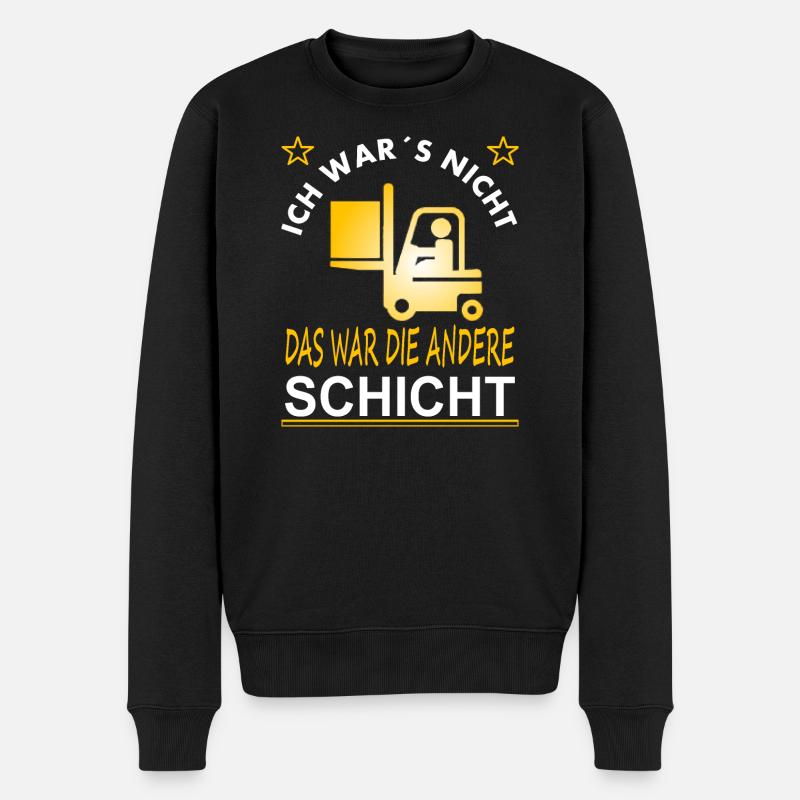 Staplerfahrer Spruch Stapler fahren Geschenkidee - Männer Premium Bio Pullover - Schwarz