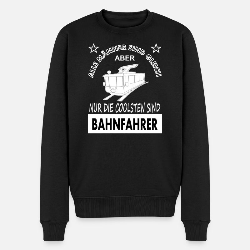 Bahnfahrer Spruch Straßenbahn fahren Geschenkidee - Männer Premium Bio Pullover - Schwarz
