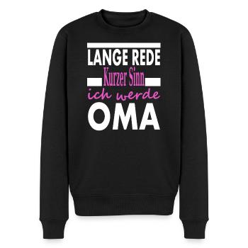 Ich werde Oma beste Oma Spruch coole Oma Geschenk - Männer Premium Bio Pullover - Schwarz - Vorne - Nico (187cm)