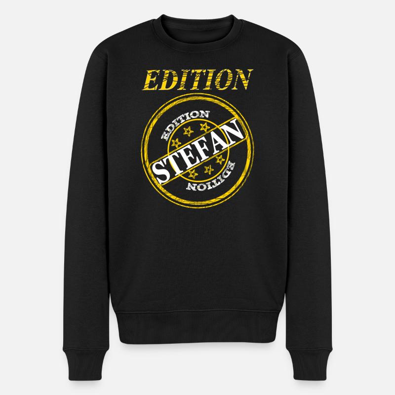 Ich heiße Stefan ich bin Stefan limited edition - Männer Premium Bio Pullover - Schwarz