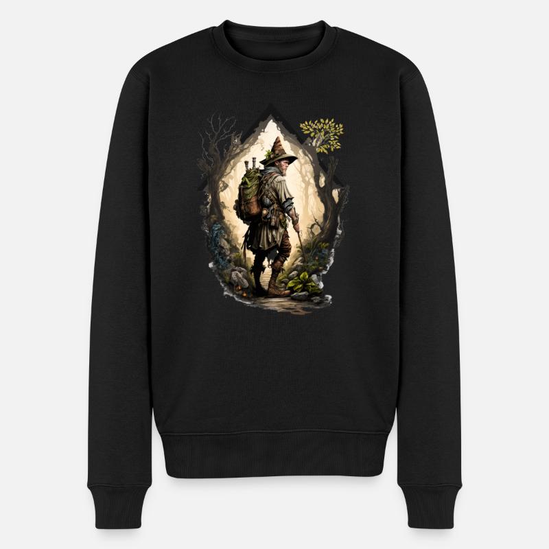 Abenteurer unterwegs - Männer Premium Bio Pullover - Schwarz