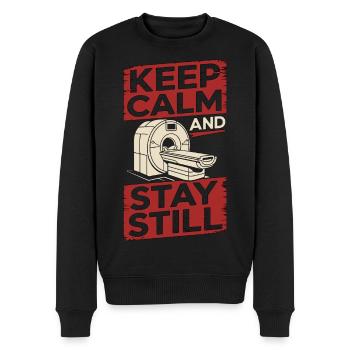 MRI Tech Keep Calm And Stay Still Radiologist - Männer Premium Bio Pullover - Schwarz - Vorne - Nico (187cm)