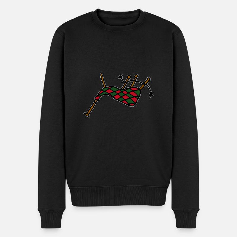 Dudelsack Schottland Musik - Männer Premium Bio Pullover - Schwarz