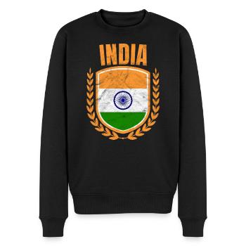 Indien - Männer Premium Bio Pullover - Schwarz - Vorne - Nico (187cm)