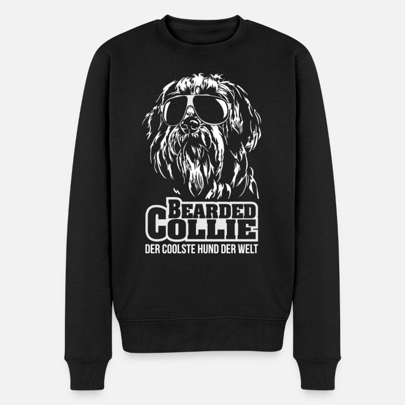 BEARDED COLLIE coolster Hund Hundespruch Wilsigns - Männer Premium Bio Pullover - Schwarz