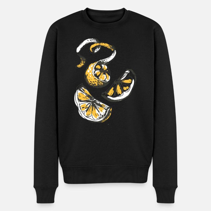 Lemon - Männer Premium Bio Pullover - Schwarz