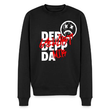 DER DEPP DA GEHÖRT MIR Spruch - Männer Premium Bio Pullover - Schwarz - Vorne - Nico (187cm)