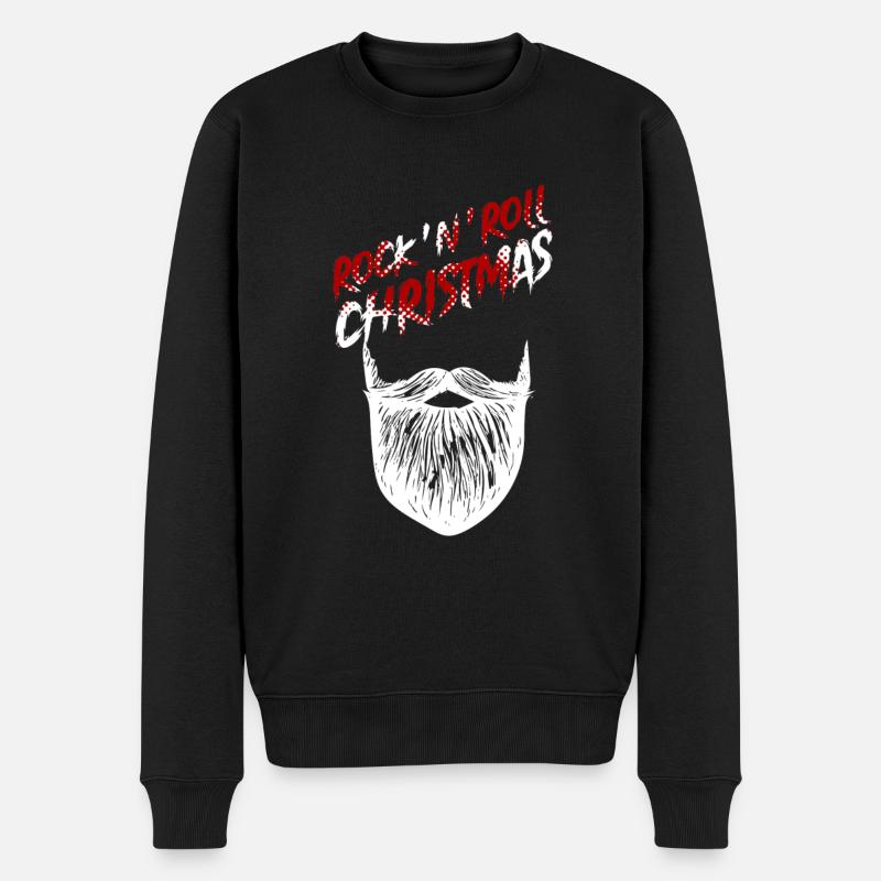 Rock Christmas - Männer Premium Bio Pullover - Schwarz