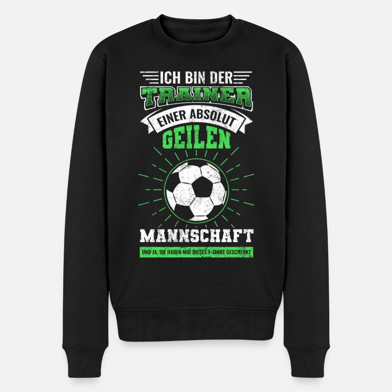 Fußballtrainer Trainer Fußball Sport - Männer Premium Bio Pullover - Schwarz