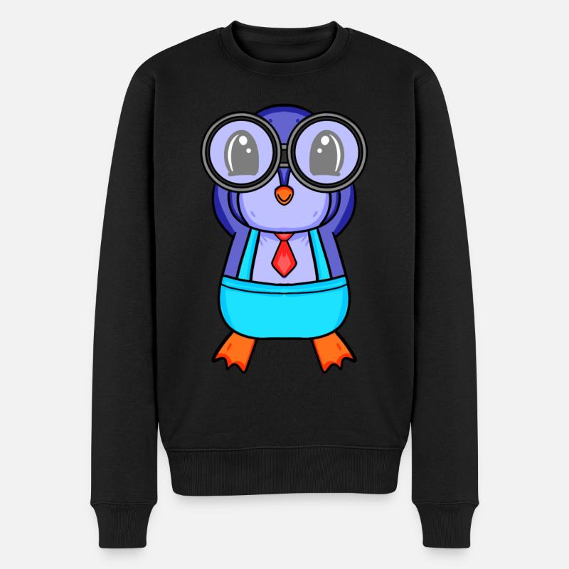 Télescope Astronomie Astronome Pingouin - Pull Premium bio Homme - noir