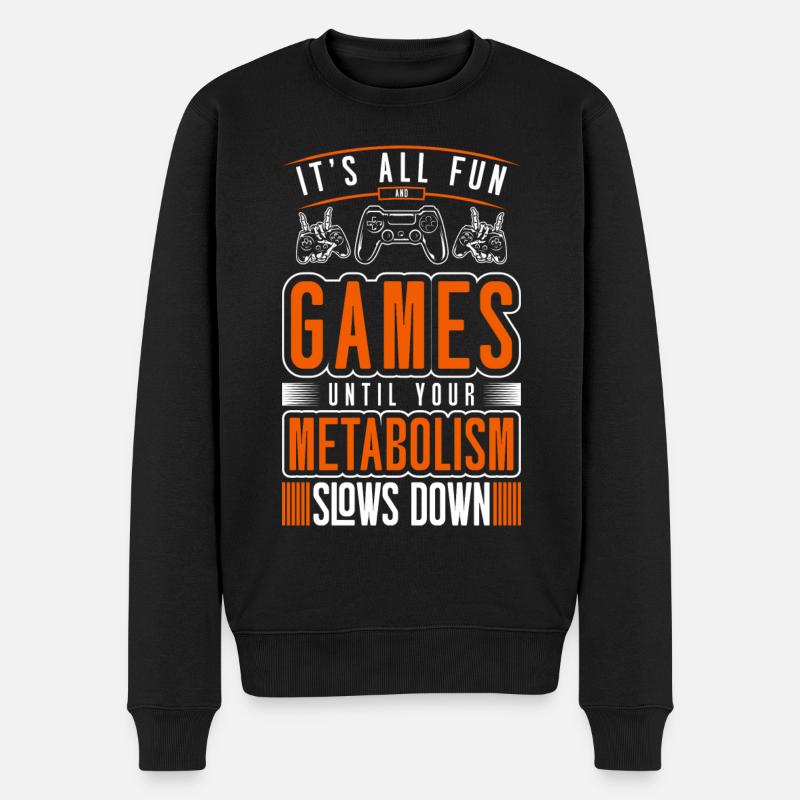 Gamer PC Computerspiel Games - Männer Premium Bio Pullover - Schwarz