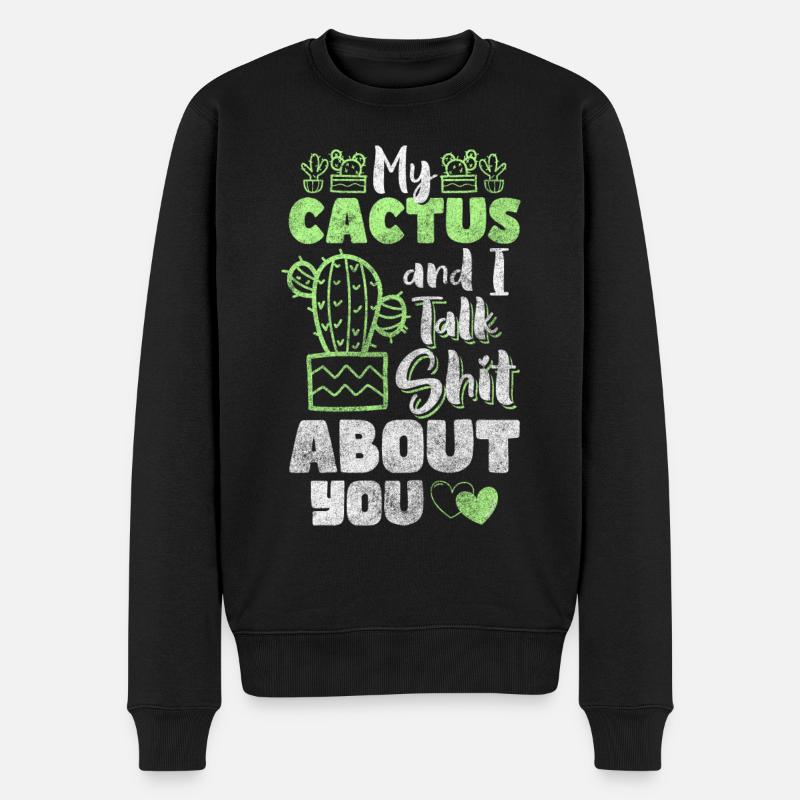 Cactus Water Hug - Men's Premium Organic Jumper - black