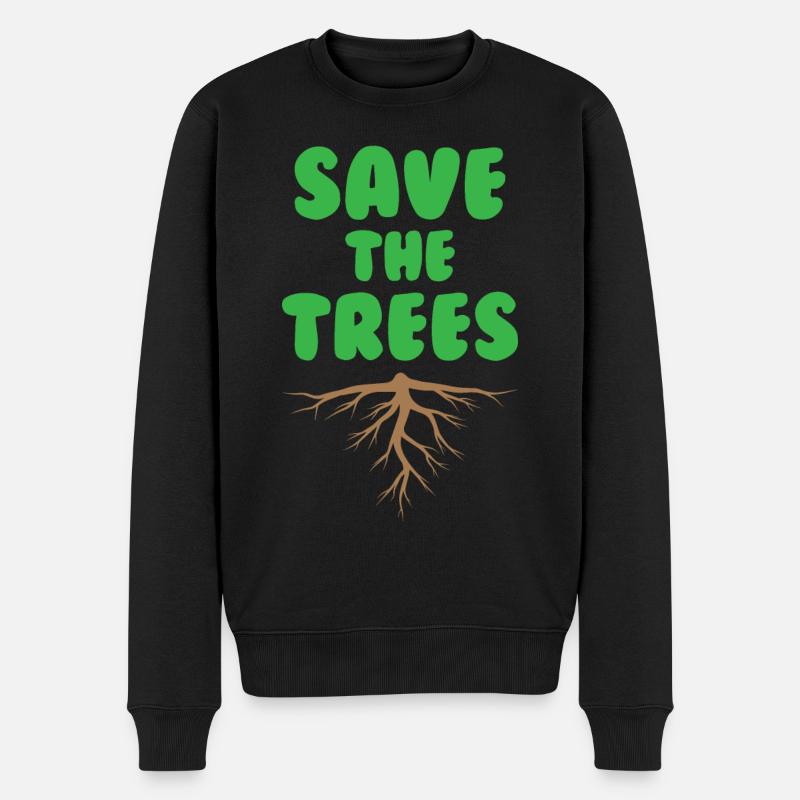 Save The Trees Environmental Lover - Männer Premium Bio Pullover - Schwarz