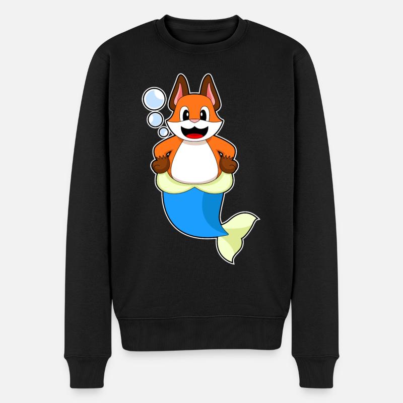 Renard sirène - Pull Premium bio Homme - noir