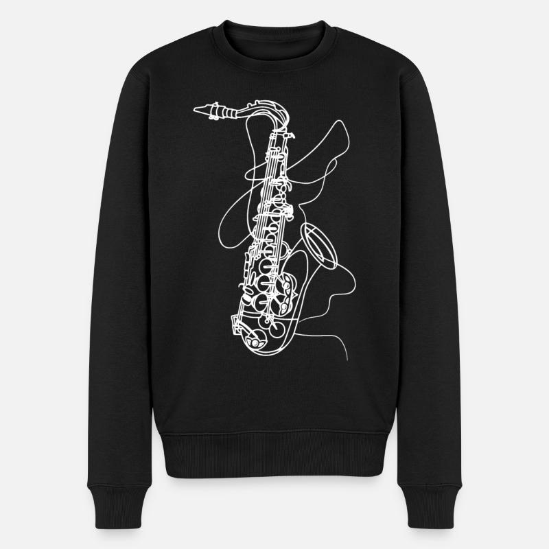 Croquis de saxophone - Pull Premium bio Homme - noir